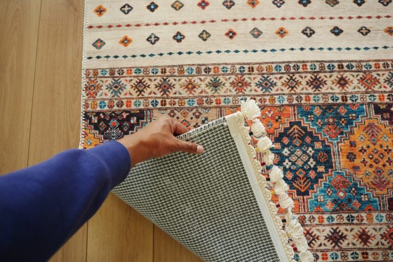 persian rug corners folding up when laying flat onto the ground
